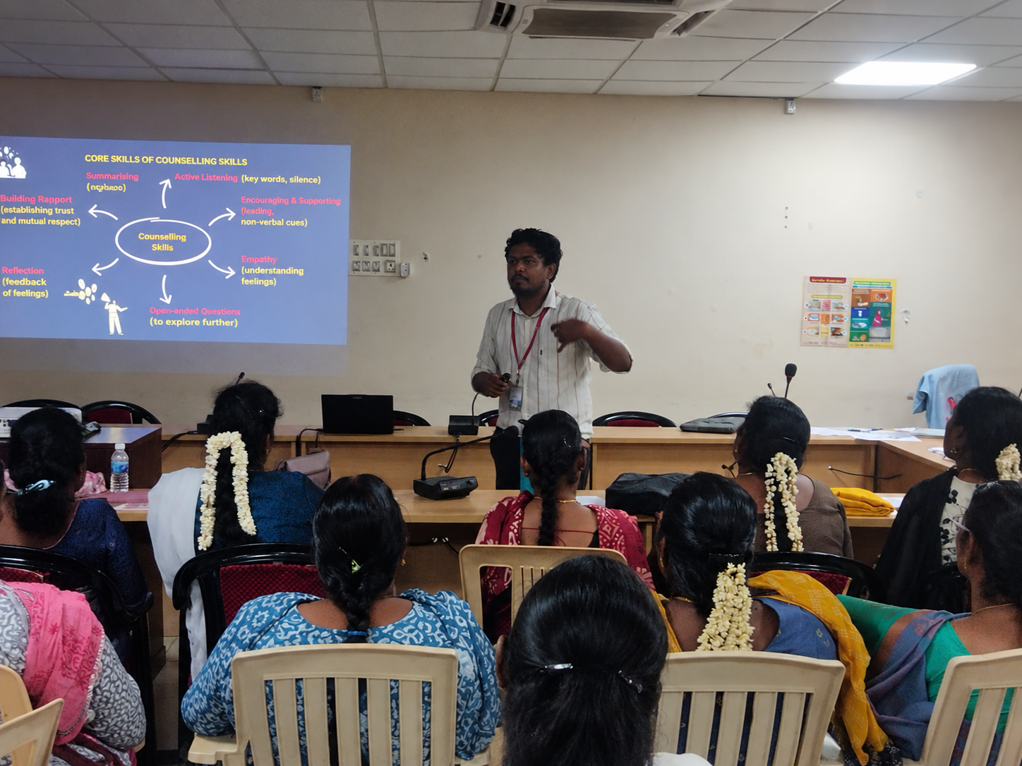 A presentation and discussion on counselling skills.